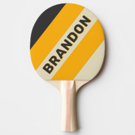 Retro Black Sun Bold Stripes mit Name Tischtennis Schläger