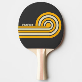 Retro Black Sun Curl Streifen mit Namen Tischtennis Schläger