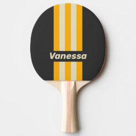 Retro Black Sun Pin Streifen mit Namen Tischtennis Schläger
