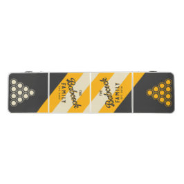 Retro Black Sun Stripes Familienname und Jahr Beer Pong Tisch
