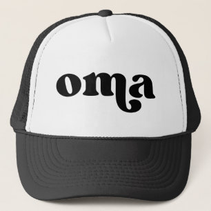 Retro Black und White Oma Truckerkappe