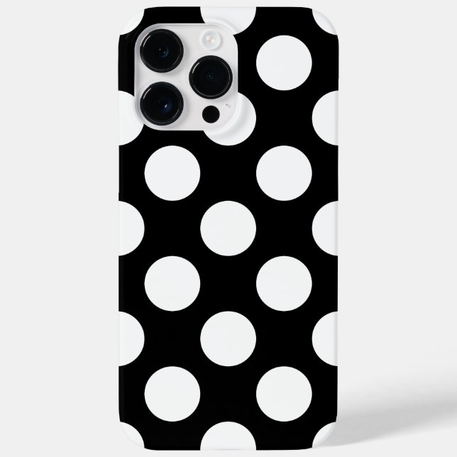 Retro Black und White Polka Dot Case-Mate iPhone Hülle (Rückseite)