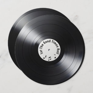Retro Black Vinyl LP Rekord 50. Geburtstagsparty Einladung