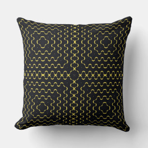 Retro Black Yellow Squares Muster Kissen