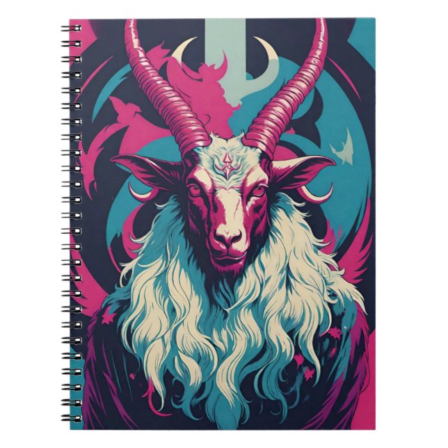 Retro Blacklight Vibe Occult Satanic Baphomet Notizblock (Vorderseite)