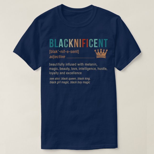 Retro Blacknificent Definition African Melanin Bla T-Shirt (Design vorne)