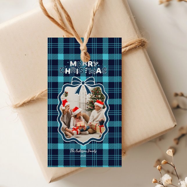 Retro Blaid Whimsical Weihnachten  Geschenkanhänger (Von Creator hochgeladen)