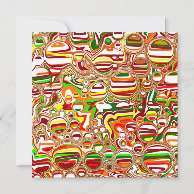 Retro-Blasen Digital Art Black Karte (Vorderseite)