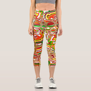 Retro-Blasen Digitale Kunst Capri Leggings