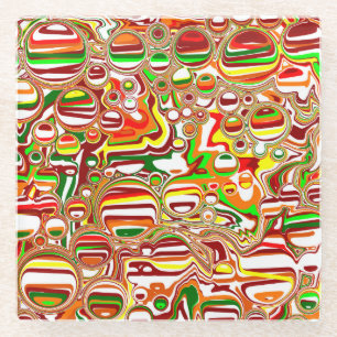 Retro-Blasen Digitale Kunst Glasuntersetzer