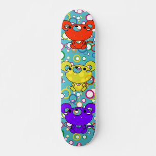 Retro-Blasen mit Cartoon Mäuse Skateboard Deck