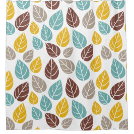 retro Blättermuster-Herbstfarben-Duschvorhang Duschvorhang
