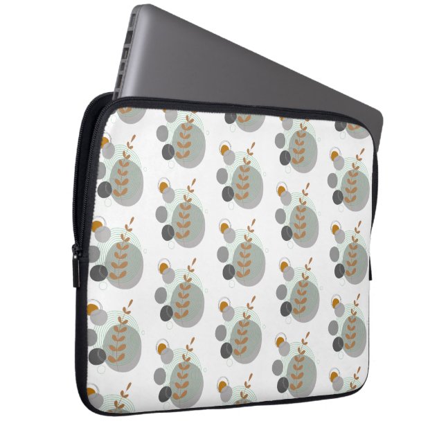 Retro-Blattmuster Laptopschutzhülle (Vorne Rechts)