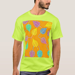 Retro-Blattmuster T-Shirt