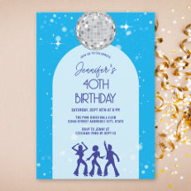 Retro Blau 70er 80er Disco-Party Geburtstag
