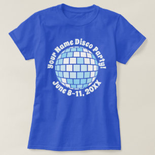 Retro Blau Disco-Kugel PERSONALISIERTES T-Shirt
