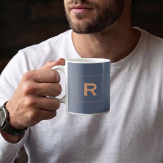 Retro Blau Einfarbig Schlichte Persönliche Kaffeet Kaffeetasse