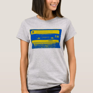Retro blau-gelbe Kassette T-Shirt