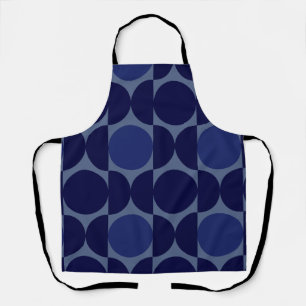 Retro Blau Geometrisch Schürze