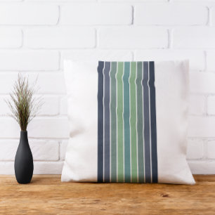 Retro Blau & Grün Surfbrett Gestreift Kissen