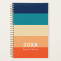 Retro Blau Orange Gelb Streifen 2026 Name