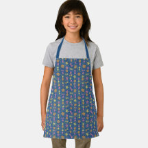 Retro Blau Patchwork Blumen Kinder