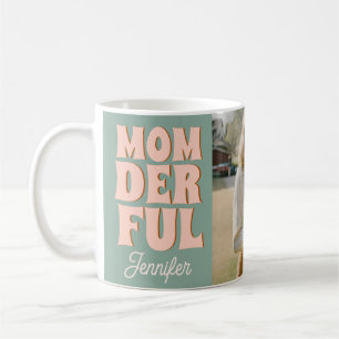 Retro Blau Rosa Lustig Muttertagsfoto Kaffeetasse