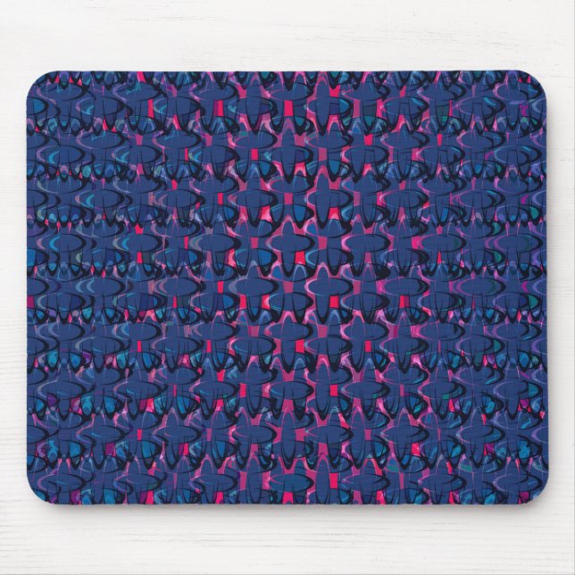 Retro blau-rosa Muster Mousepad (Vorne)