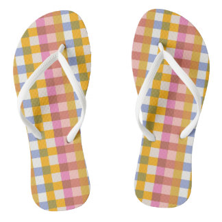 Retro blau und gelb markiert flip flops