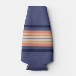 Retro Blau und Pfirsichfarben "Surfboard" gestreif Flaschenkühler