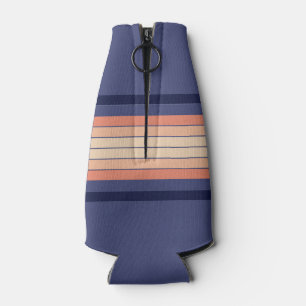 Retro Blau und Pfirsichfarben "Surfboard" gestreif Flaschenkühler