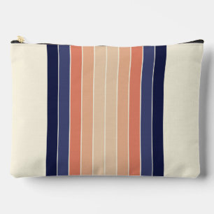Retro Blau und Pfirsichfarben "Surfboard" gestreif Zubehörtasche