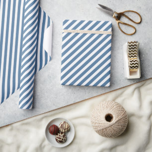 Retro Blau und Weiß Streifen Umschlagpapier Geschenkpapier