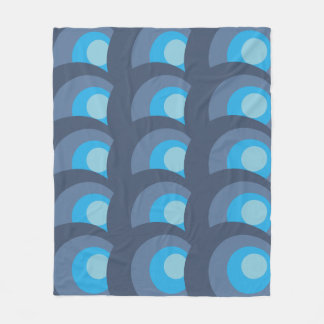 Retro Blaue Kreise Fleecedecke