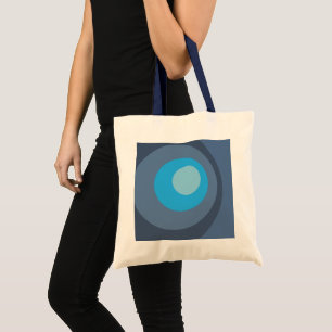 Retro Blaue Kreise Tragetasche