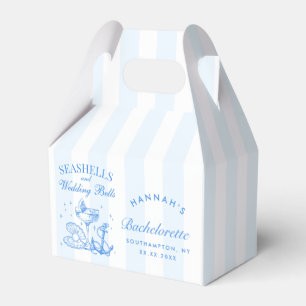 Retro Blaue Muscheln & Hochzeitsglocken Junggesell Geschenkschachtel