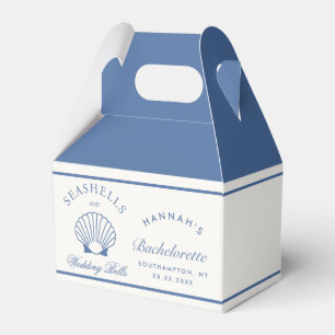 Retro Blaue Muscheln & Hochzeitsglocken Junggesell Geschenkschachtel