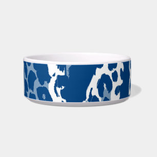 Retro blaue weiße Tierdruckbeschaffenheit des Napf