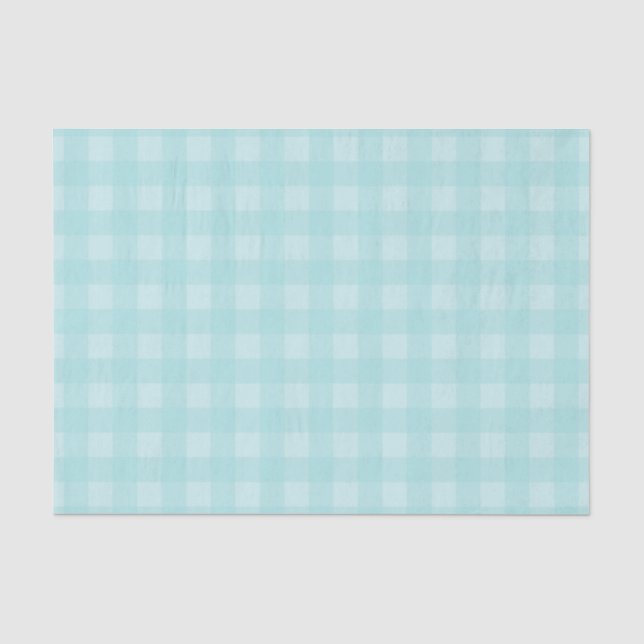 Retro blauer Gingham-karierter Muster-Hintergrund Seidenpapier (Vorderseite)