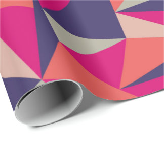 Retro blaues rosa Dreieck-geometrisches Geschenkpapier