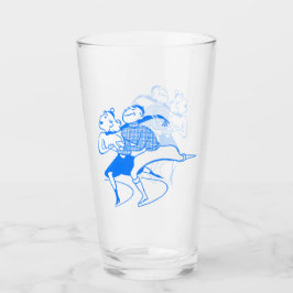 Retro-Blaues Schlittschuhpaar Glas