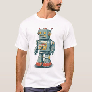 Retro-Blechroboter — Cartoon-Mech aus den 1950ern T-Shirt