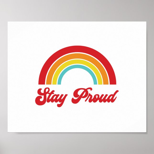 Retro Bleibe Regenbogen-Gay Pride Poster (Vorne)