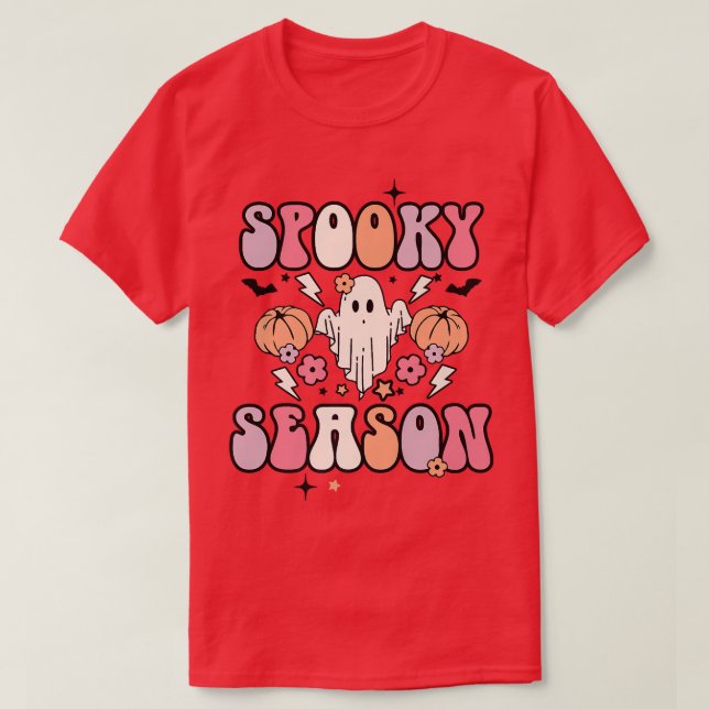 Retro Bleibe Spooky Niedlich Ghost Halloween Funny T-Shirt (Design vorne)