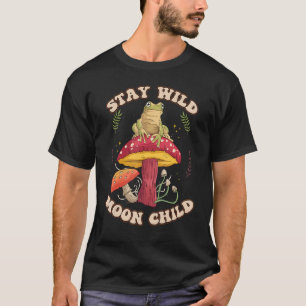 Retro Bleibe Wild Moon Child Vintag Frog Mushroom T-Shirt