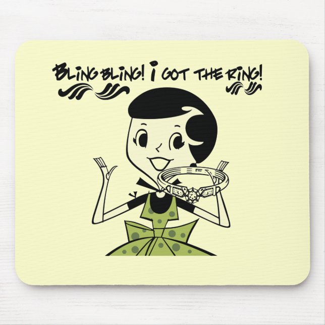 Retro Bling Ring-T-Shirts und Geschenke Mousepad (Vorne)