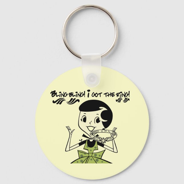 Retro Bling Ring Tshirts und Geschenke Schlüsselanhänger (Vorderseite)