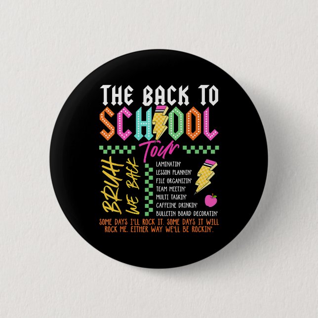 Retro Blitz Abcd Back To School Tour Teac Button (Vorderseite)