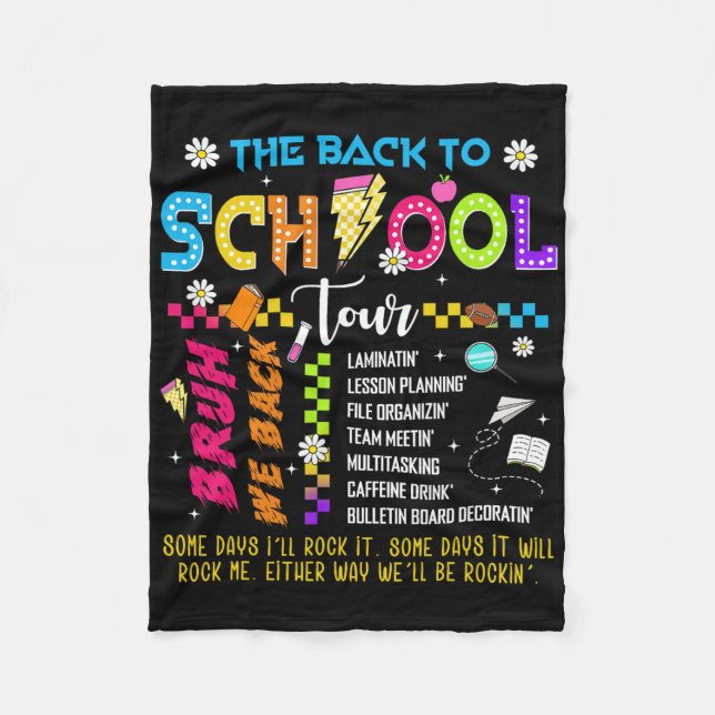 Retro-Blitz-Abcd-Back-to-School-Tour-Teac Fleecedecke (Vorderseite)