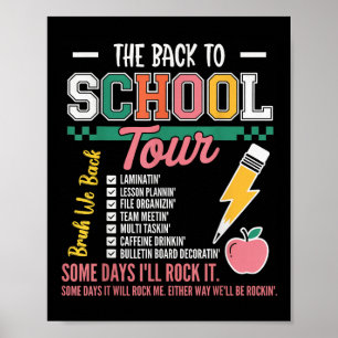 Retro Blitz Abcd Zurück zur Schule Tour Teac Poster